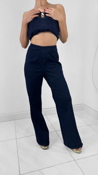 PANTALON TIRO ALTO RECTO BLUE DARK DENIM