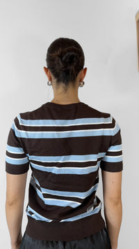 T-SHIRT STRIPPED KNIT CAFÉ