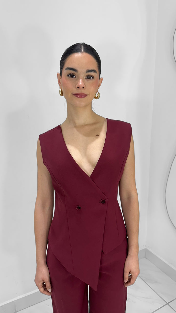 CHALECO VINO CRUZADO