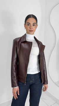 CHAMARRA DE PIEL GENUINA VINO