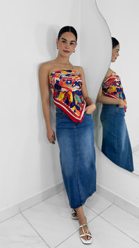 DENIM MAXIFALDA AZUL