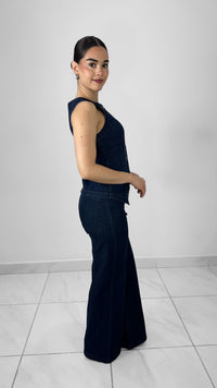 CHALECO DENIM CON APERTURA EN MEDIO