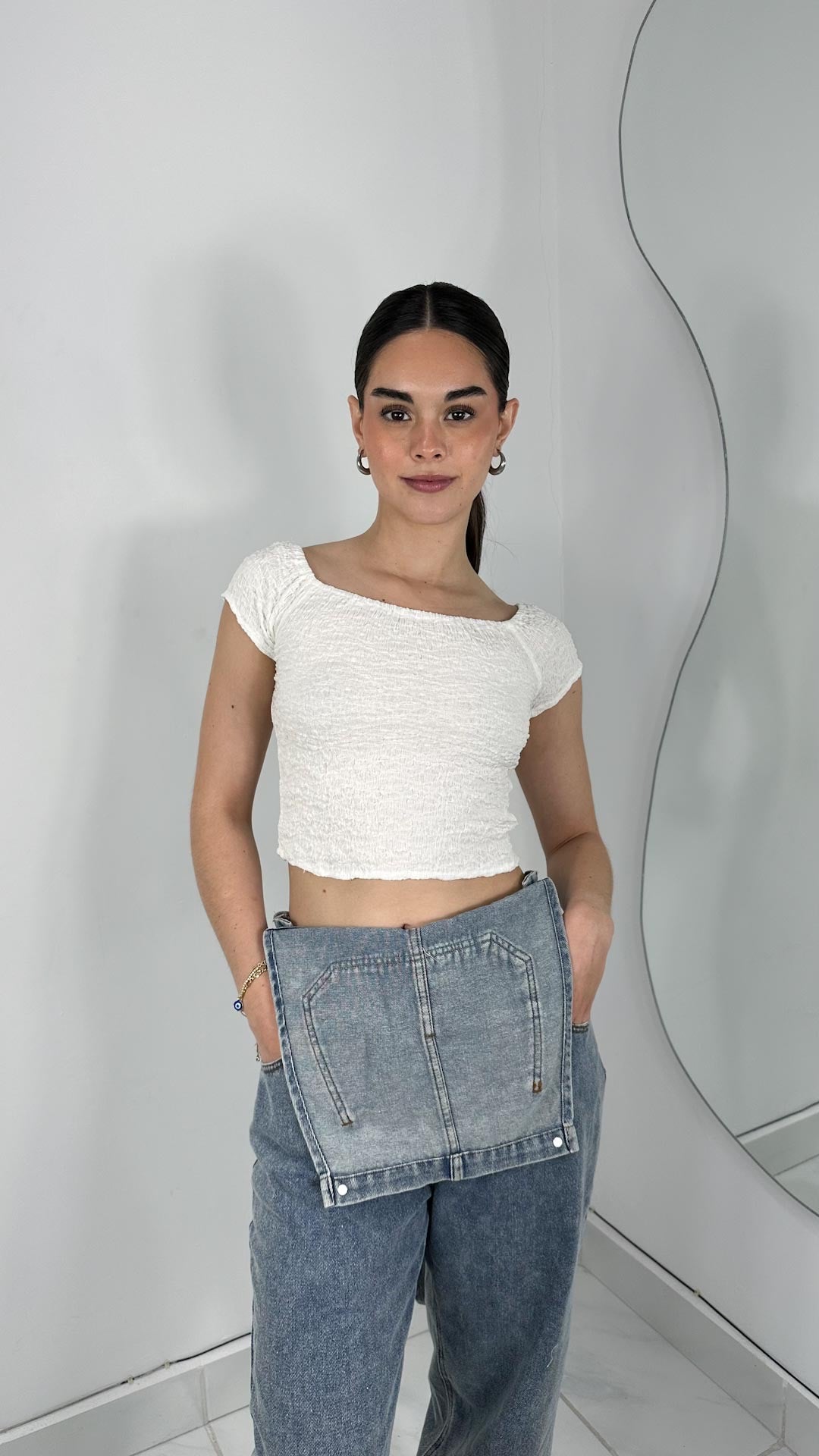 BLUSA MANGA CORTA BLANCA