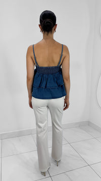 BLUSA DENIM BABYDOLL DE TIRANTES