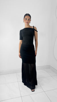 FALDA LARGA CON TUL NEGRA