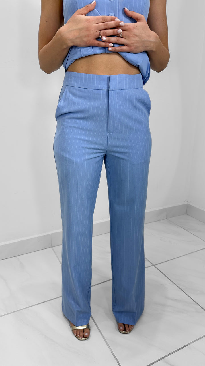 PANTALON RECTO RAYADO BABY BLUE