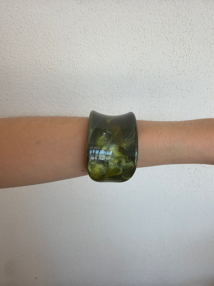 PULSERA TIPO MÁRMOL VERDE OLIVO