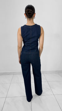 CHALECO DENIM CON APERTURA EN MEDIO