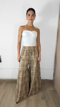 PANTALÓN DE CUADROS CAMEL