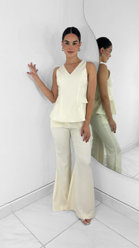 CHALECO CUELLO V BEIGE