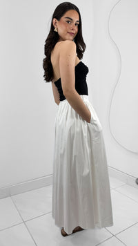 MAXI FALDA FRESH SUMMER TIRO ALTO BLANCO