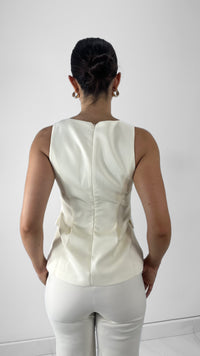 CHALECO CUELLO V BEIGE