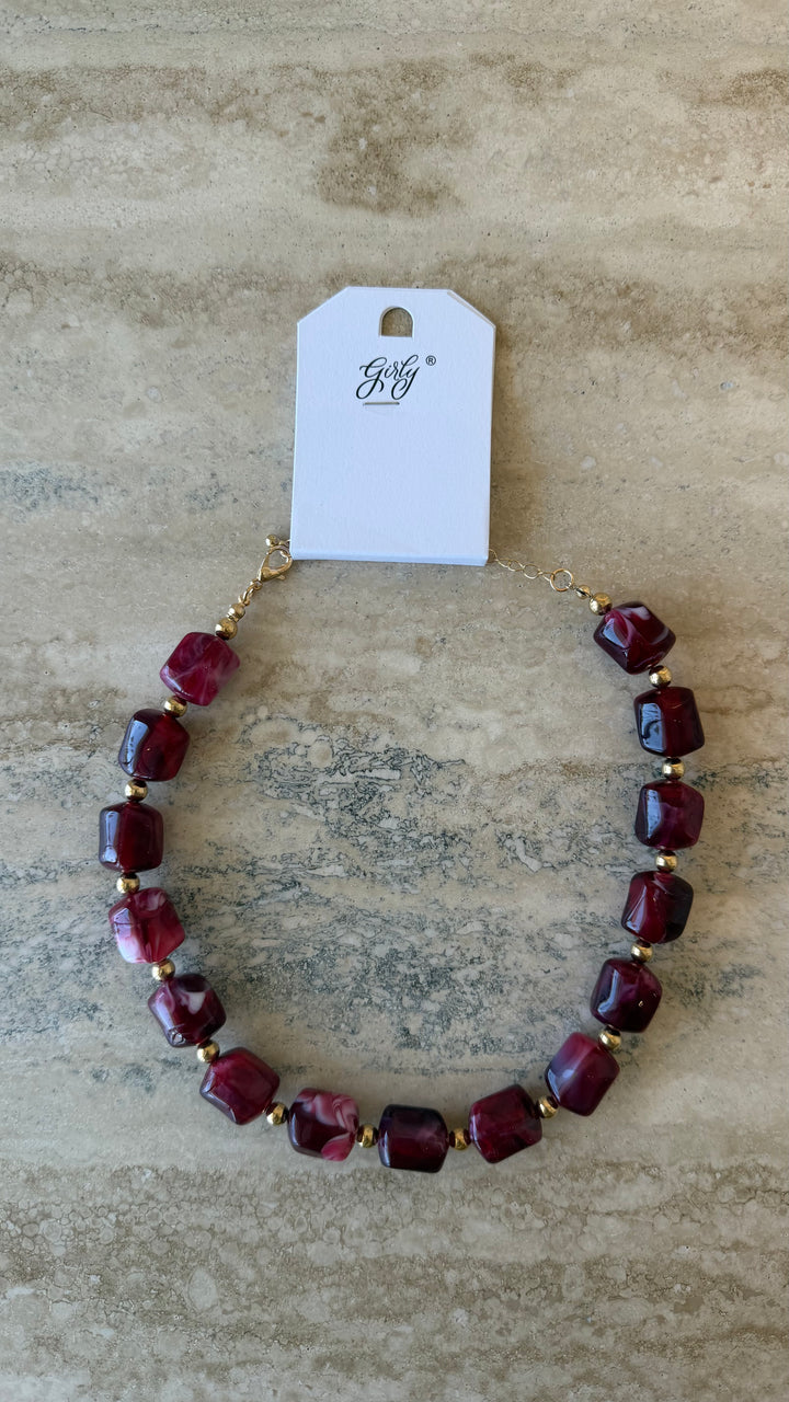 COLLAR MÁRMOL CHERRY/RED