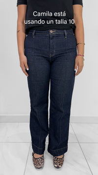 STRAIGHT DARK DENIM HIGH WAISTE JEANS