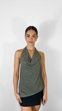 TOP OLIVE HALTER