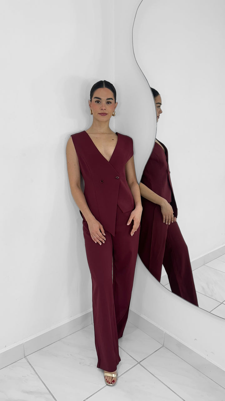 PANTALÓN SASTRE VINO