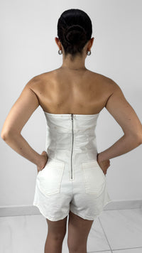 STRAPLESS ROMPER DENIM BLANCO