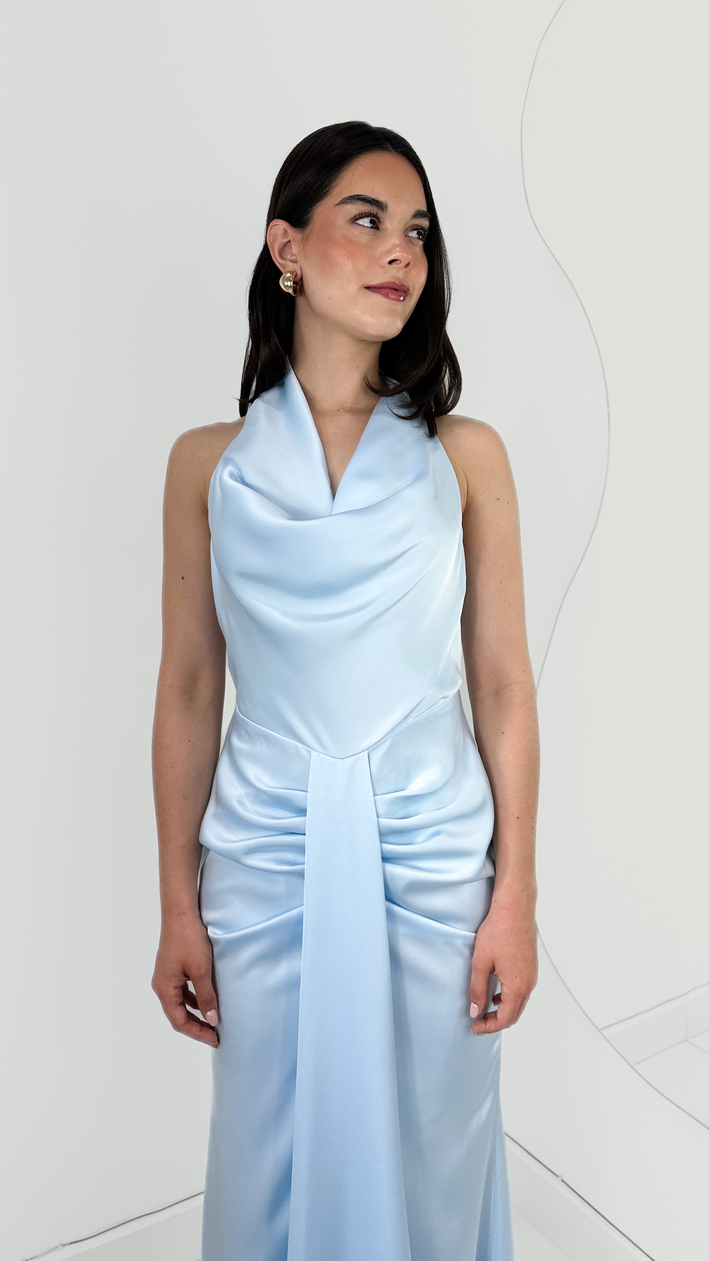 CINDERELLA DRESS - VESTIDO HALTER BABY BLUE
