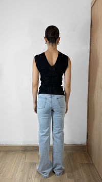 TOP HALTER CANELE NEGRO