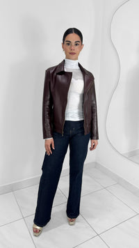 CHAMARRA DE PIEL GENUINA VINO