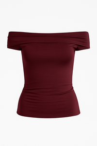 BLUSA DOBLE TELA OFF SHOULDER BURGUNDY