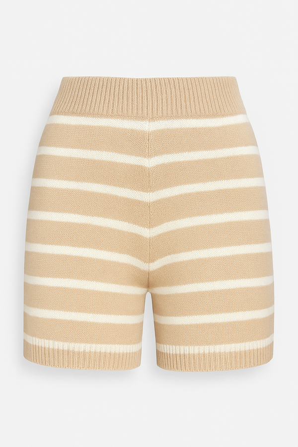 SHORT KNITTED IVORY & KHAKI RAYADO