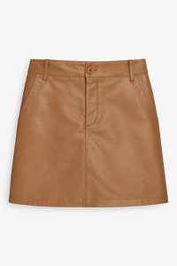 FALDA VINIPIEL TIRO ALTO TAUPE