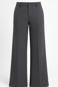 PANTALÓN TIRO ALTO WIDE LEG GRIS ELÁSTICO CINTURA