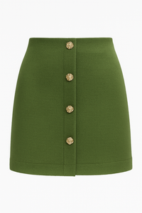 FALDA RECTA BOTONES DORADOS OLIVE