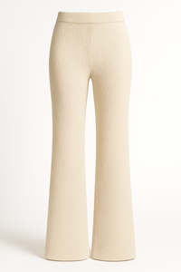 PANTALÓN PANTS TIRO ALTO DE BORREGO BEIGE