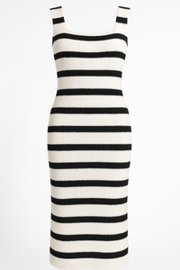 MAXI VESTIDO RAYADO WHITE & BLACK