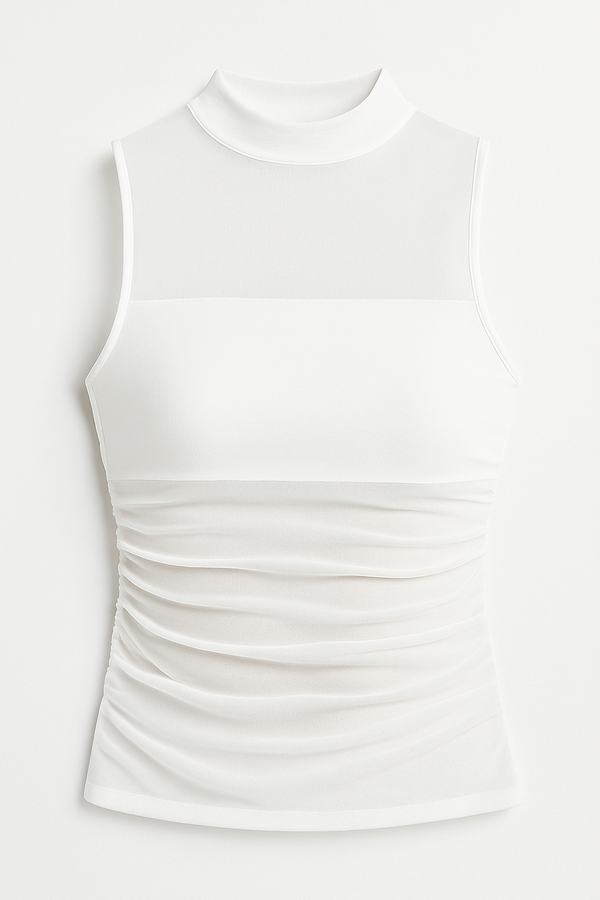 BLUSA MESH CON TOP BLANCA