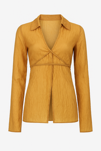 MAXI BLUSA MESH EFECTO LAZO DORADA