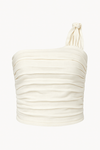 BLUSA DRAPEADA UN HOMBRO IVORY