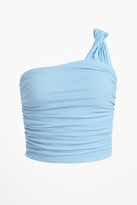 BLUSA DRAPEADA UN HOMBRO BABY BLUE