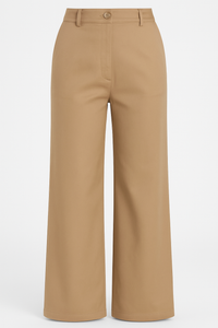 PANTALÓN TIRO ALTO WIDE LEG KHAKI ELÁSTICO CINTURA