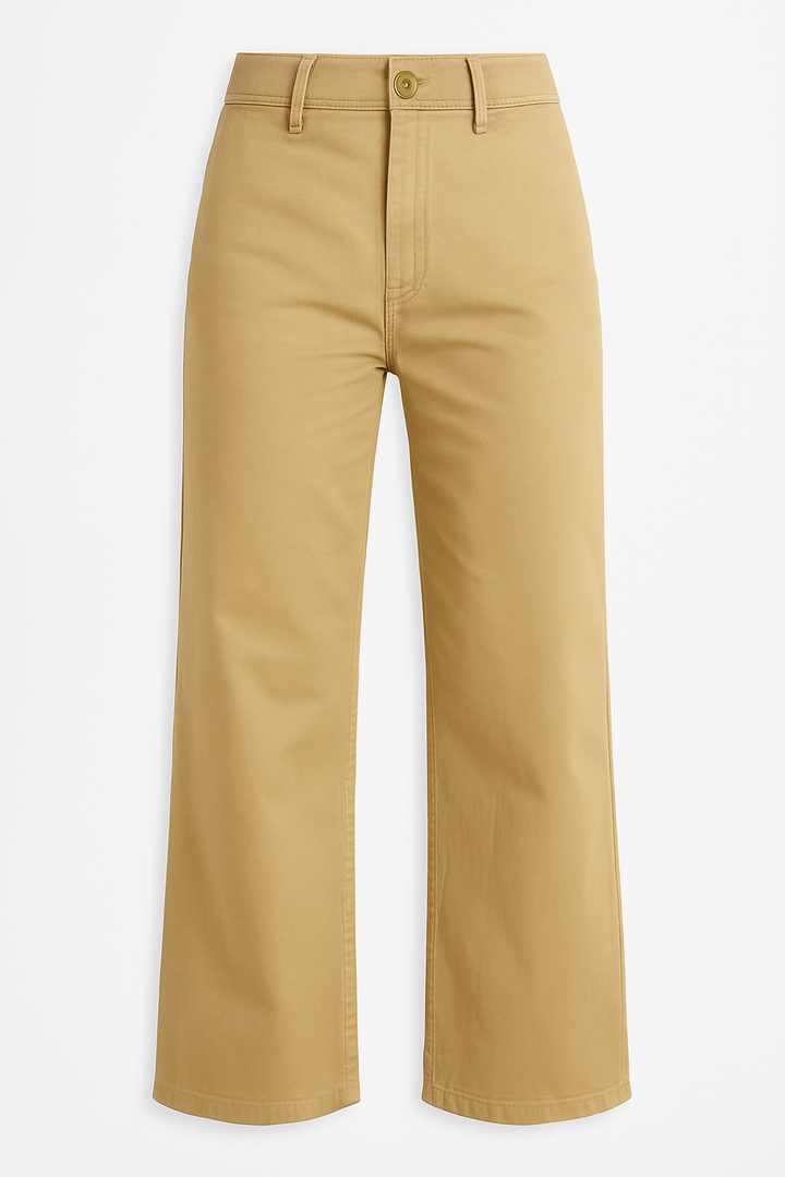 PANTALÓN TIRO ALTO WIDE LEG KHAKI (sin cinto)