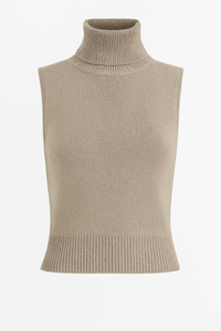 BLUSA CUELLO ALTO DE PUNTO MOCHA