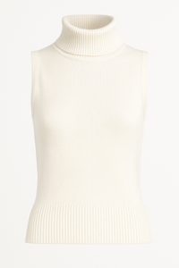 BLUSA CUELLO ALTO DE PUNTO IVORY