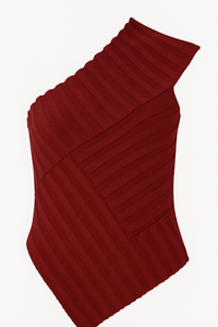 MAXI BLUSA UN HOMBRO ASIMETRICA ROJA