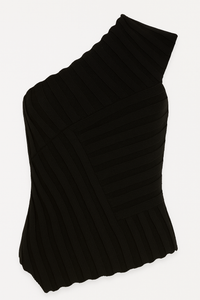 MAXI BLUSA UN HOMBRO ASIMETRICA NEGRA