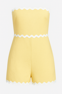 STRAPLESS ROMPER FORMAL BUTTER YELLOW & WHITE
