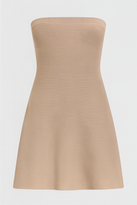 VESTIDO STRAPLESS SUELTO KNIT MOCHA