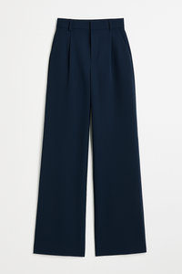 PANTALÓN FORMAL CON PLIEGUES WIDE LEG NAVY