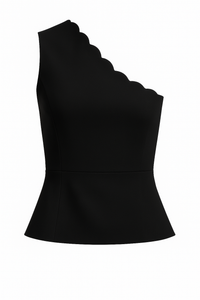 BLUSA UN HOMBRO TEXTURA NEGRA