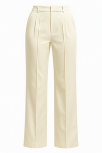 PANTALÓN TIRO ALTO RECTO DOBLE COSTURA BEIGE