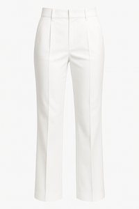 PANTALÓN TIRO ALTO RECTO DOBLE COSTURA BLANCO