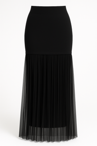 FALDA LARGA CON TUL NEGRA