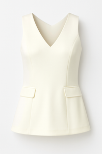 CHALECO CUELLO V BEIGE