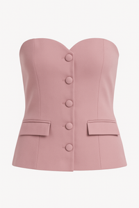 TOP STRAPLESS EFECTO SASTRE PALE-PINK